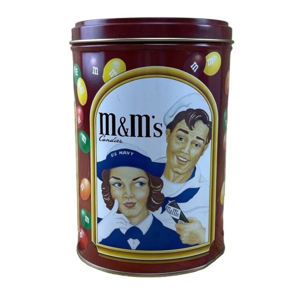 Vintage 50th Birthday 1990 M&M's Collector Tin Can US Navy